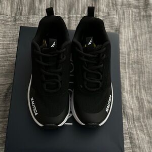 Nautica Black and White Sneakers with Breathable Upper and Sleek Design